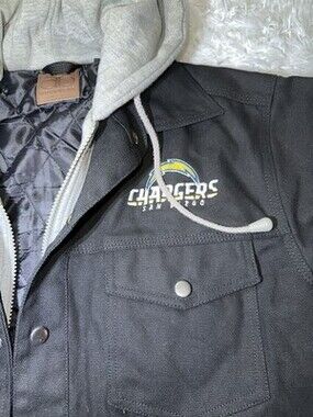 San Diego Chargers DB Workwear quilted lined hooded jacket Size S Men’s CLEAN